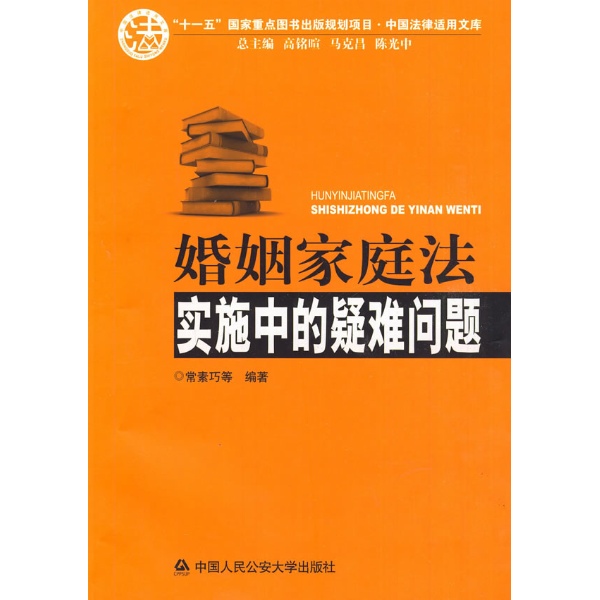 婚姻家庭法实施中的疑难问题 中国法律适用文库 ,9787811396201 